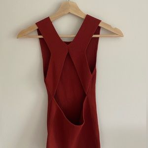 Red vintage cross back top